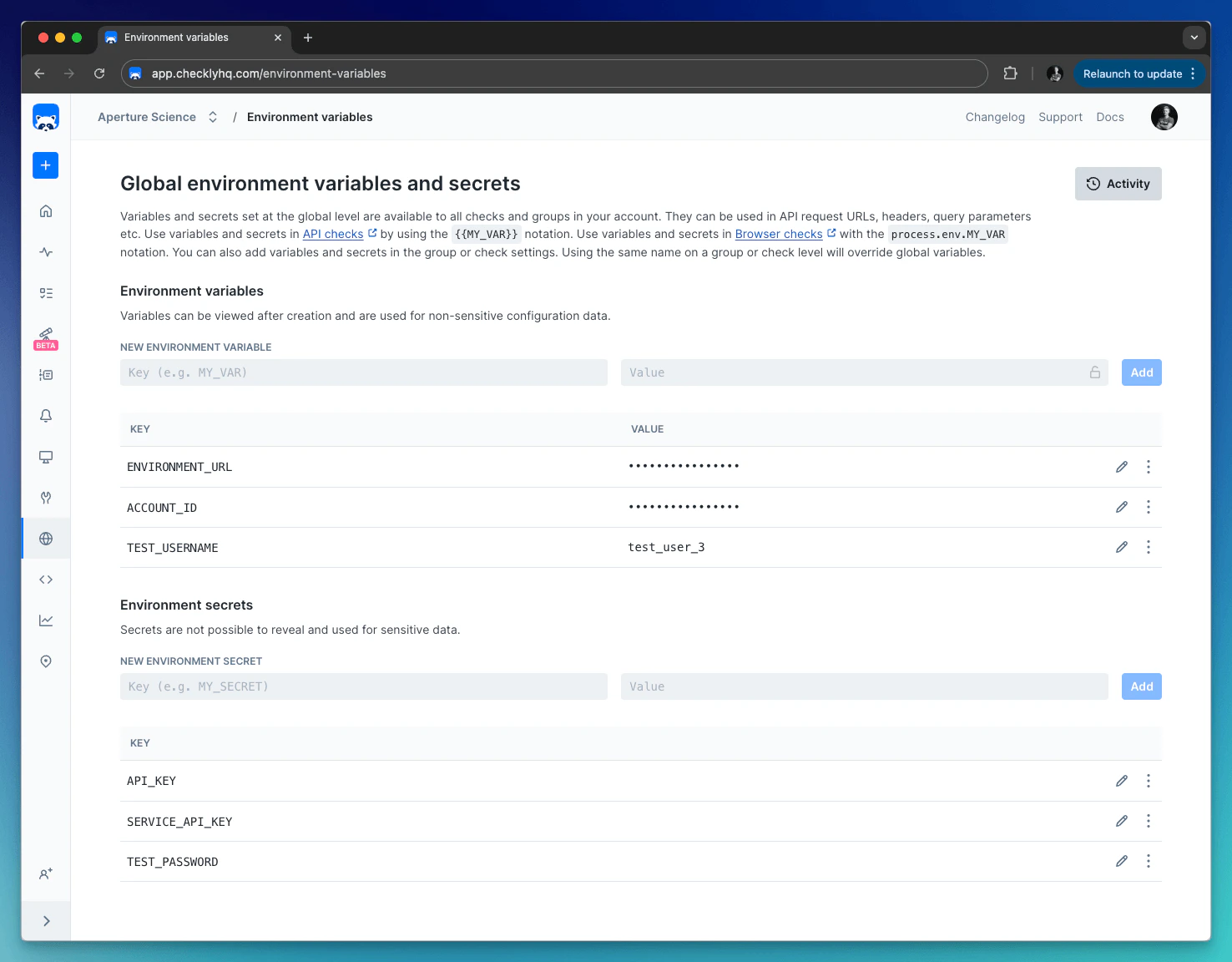set global environment variable