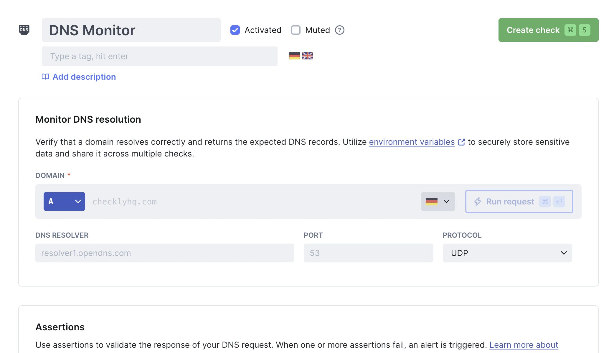 DNS monitor overview