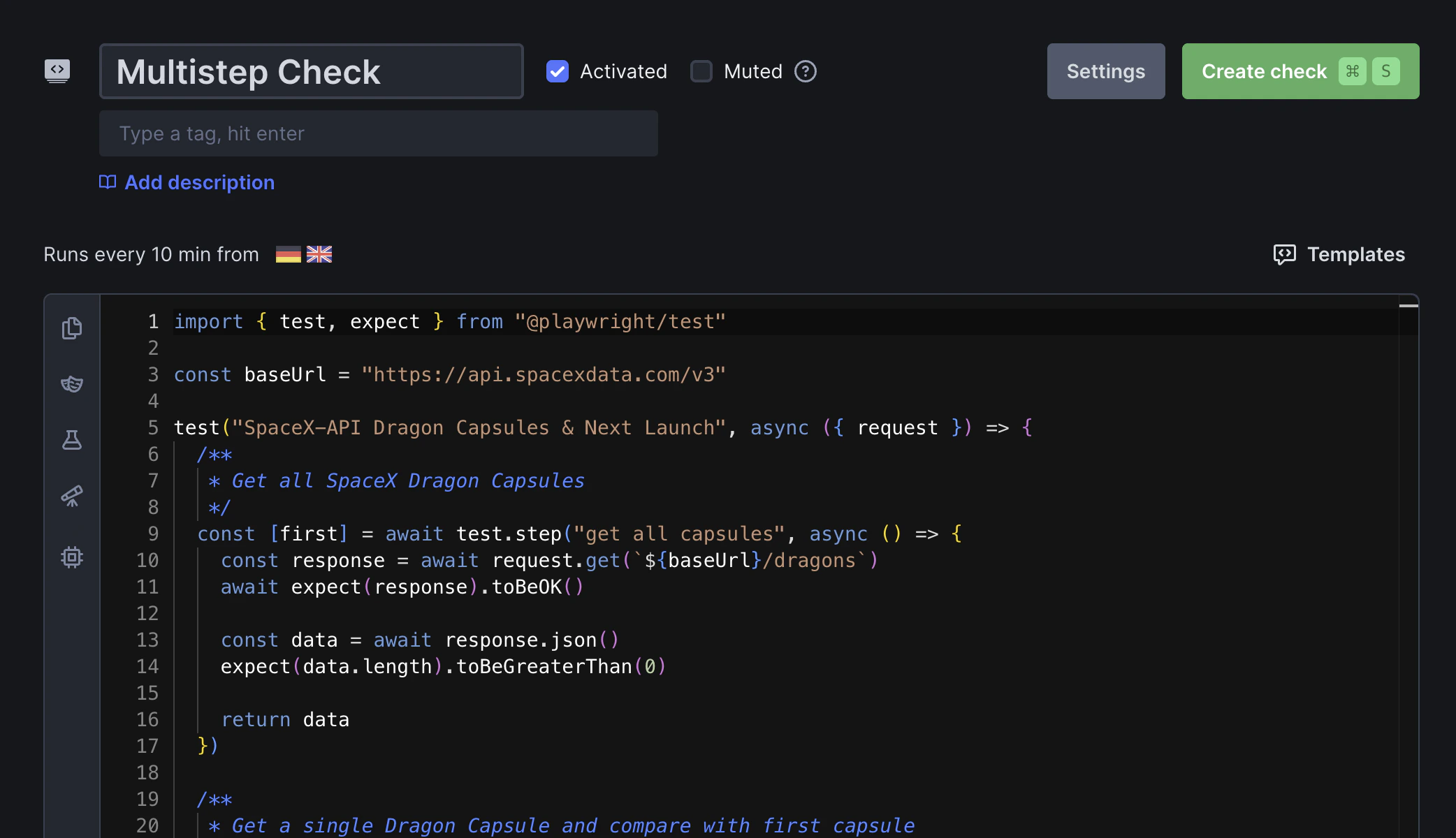 Multistep check overview
