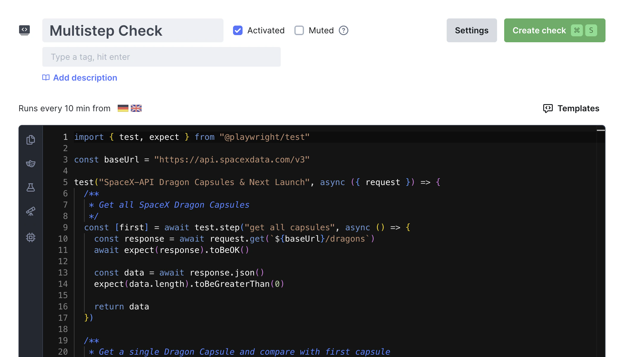Multistep check overview