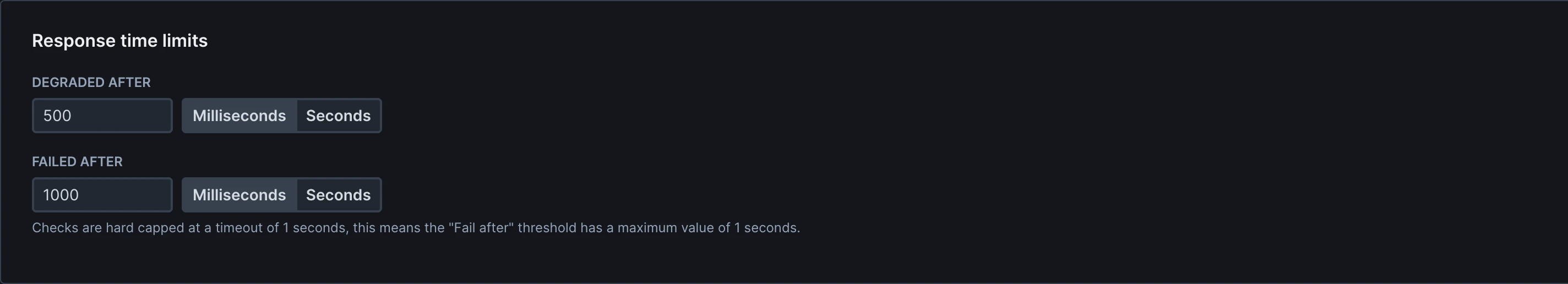 DNS monitor response time limits interface