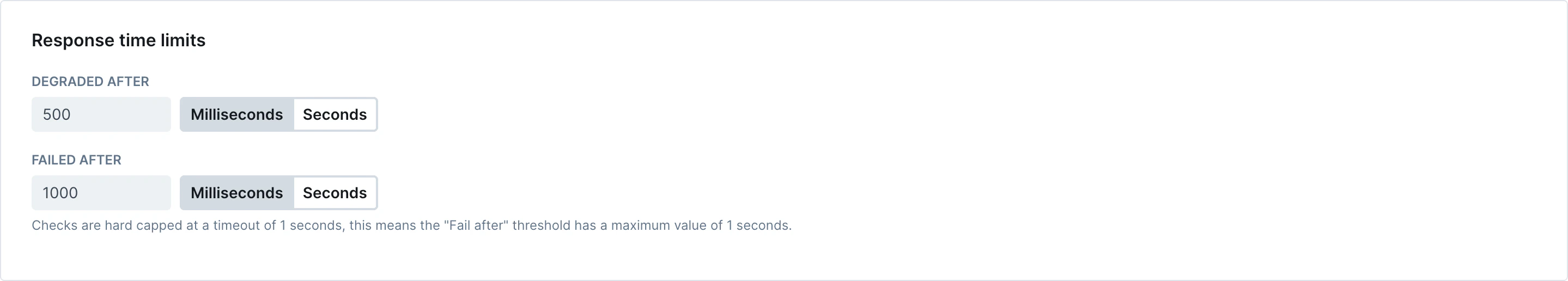 DNS monitor response time limits interface