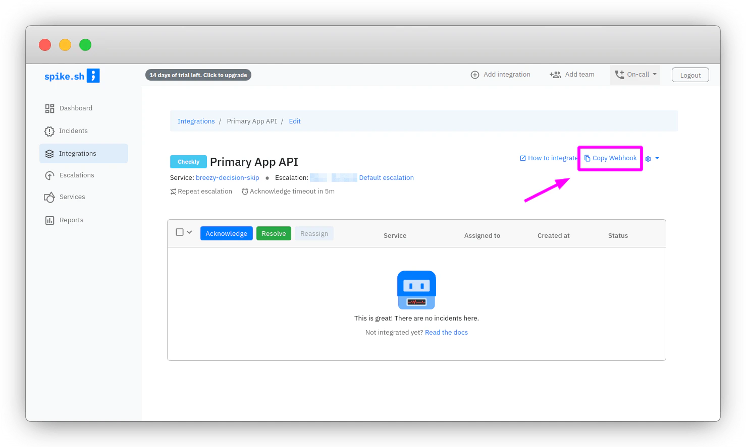 setup checkly spikesh step 4