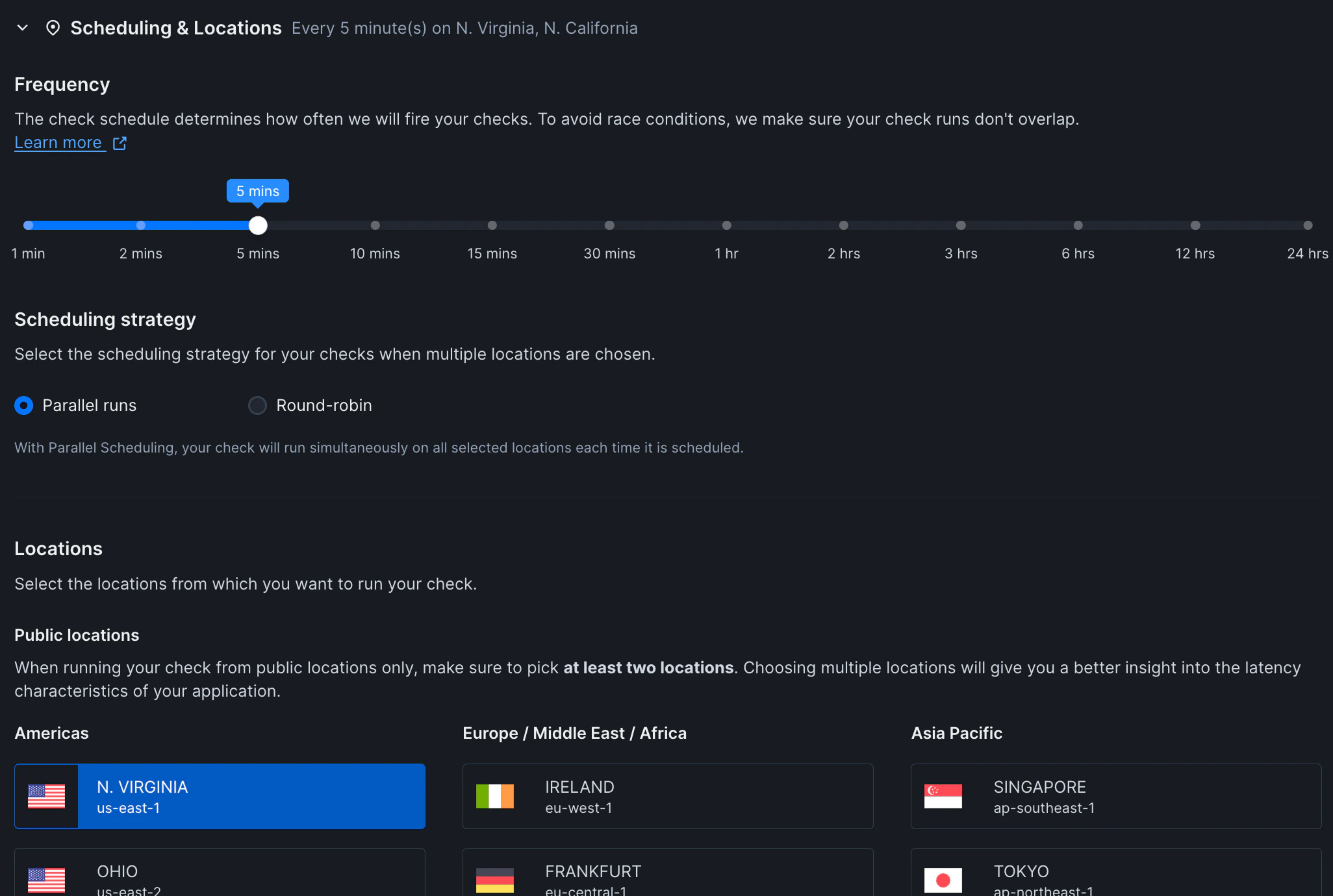 Dark mode interface