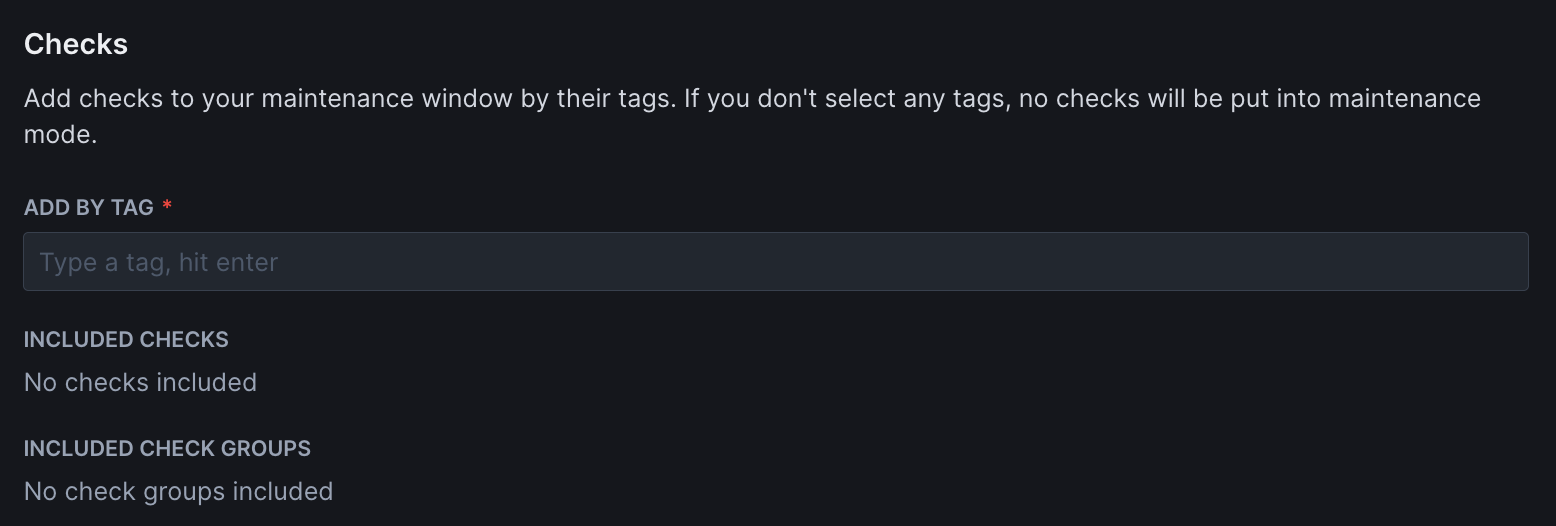 Maintenance window checks