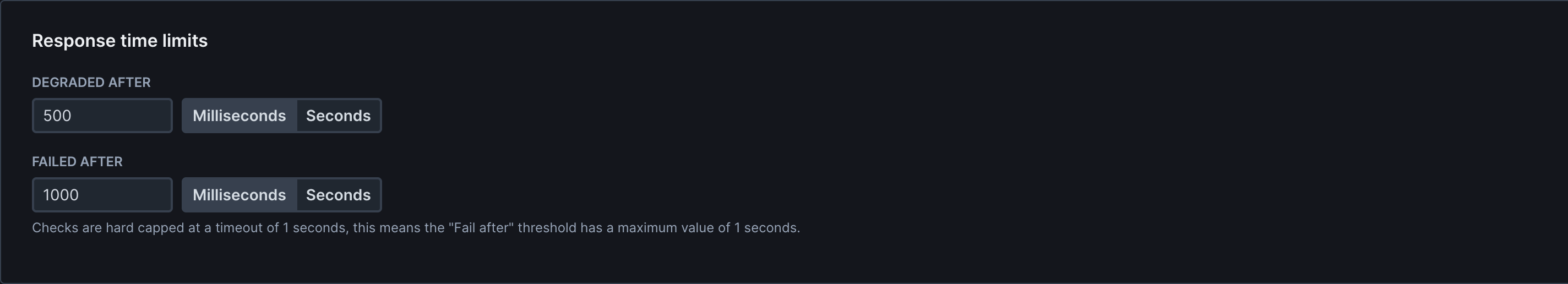DNS monitor response time limits interface
