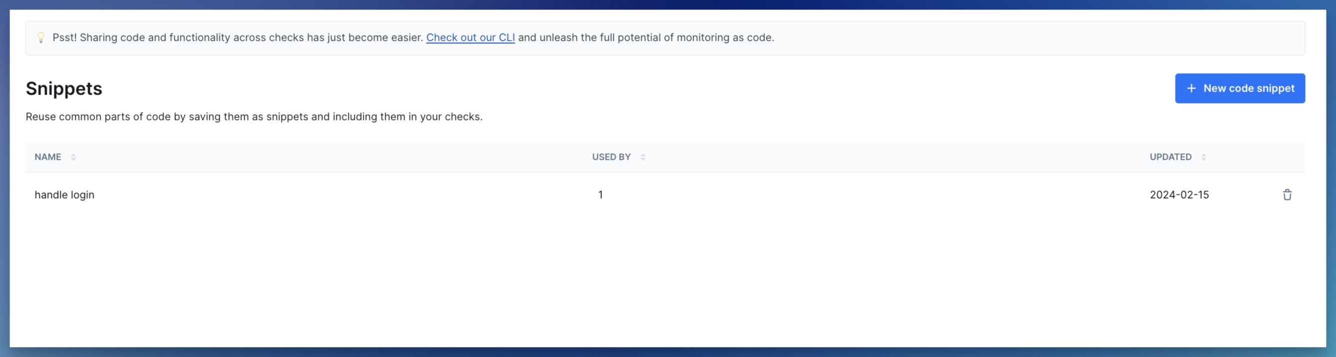 reusable code snippets