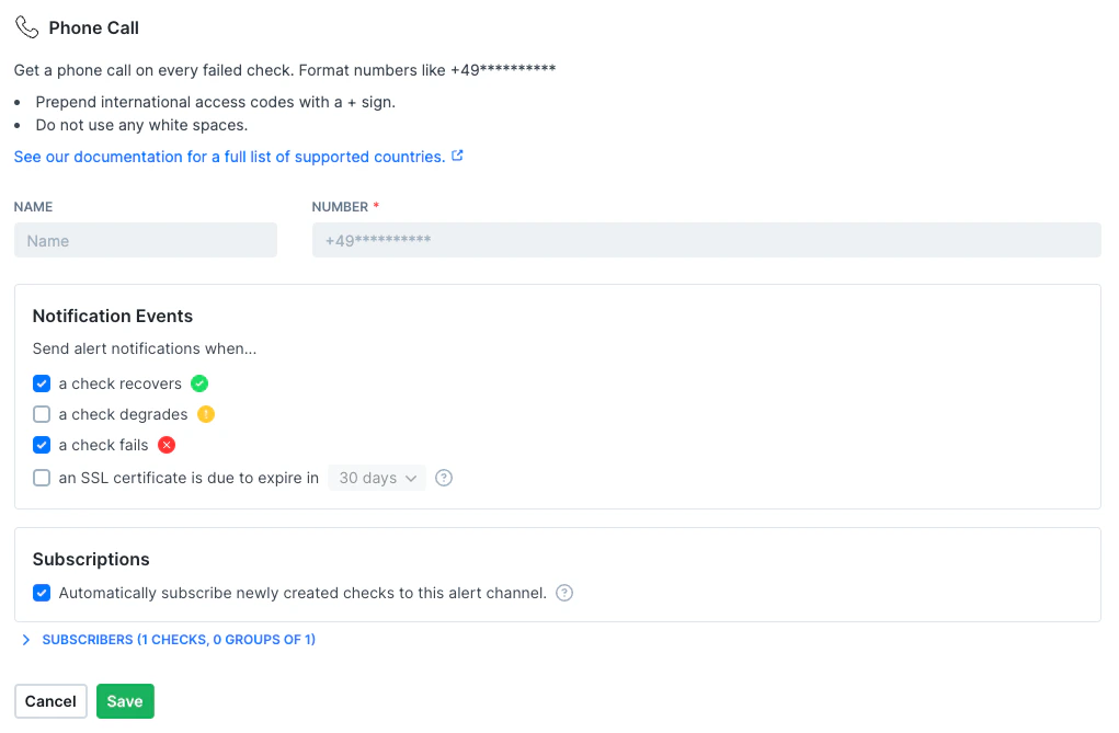 send monitoring alerts with phone calls