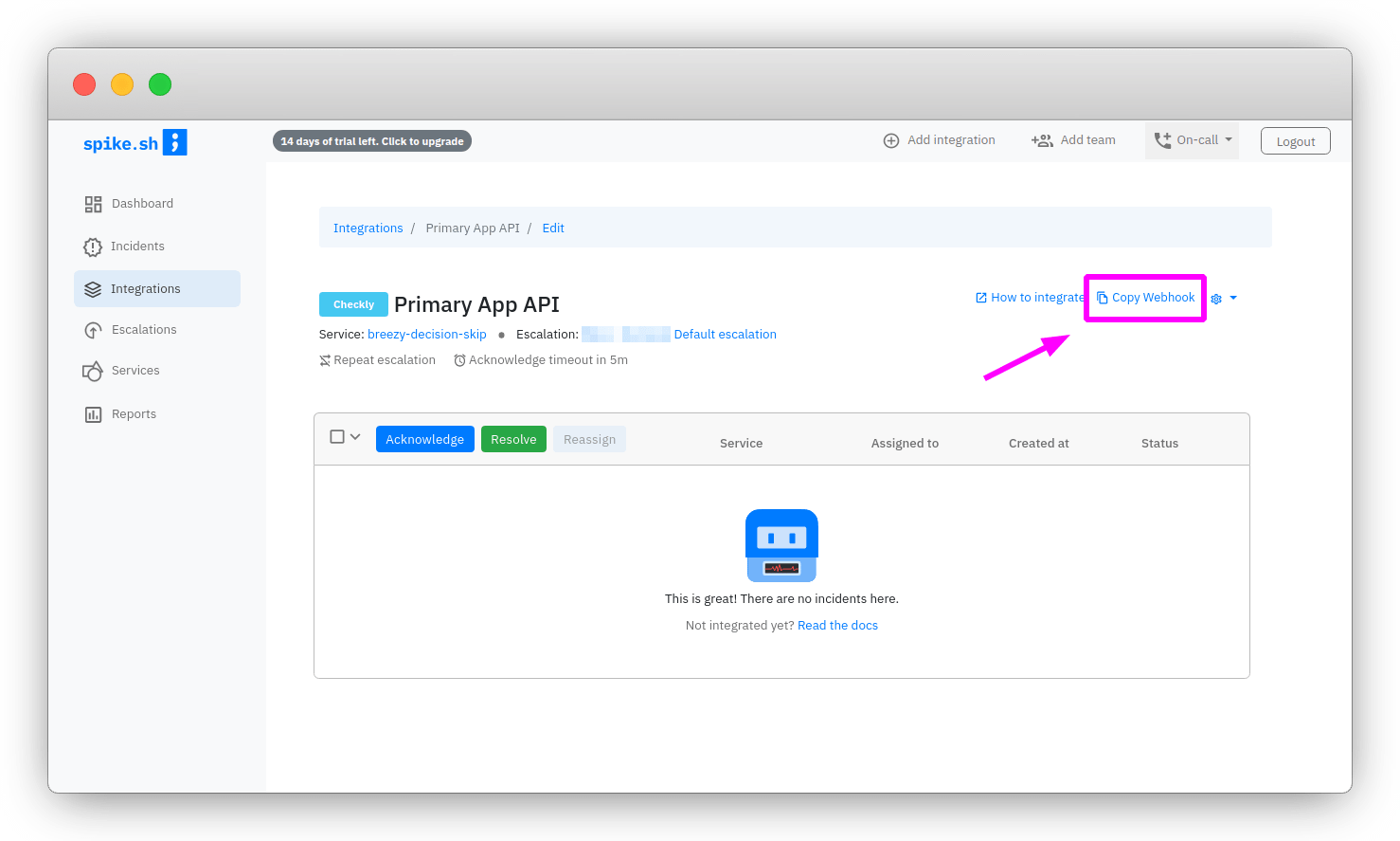 setup checkly spikesh step 4