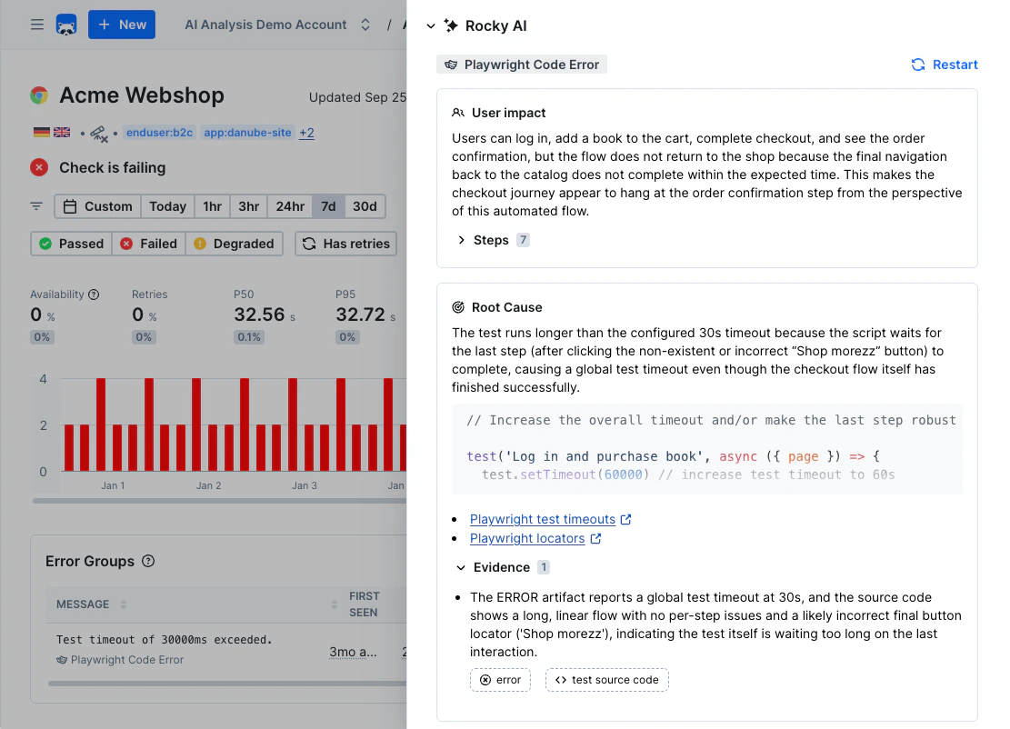 Light mode Rocky AI Root Cause Analysis