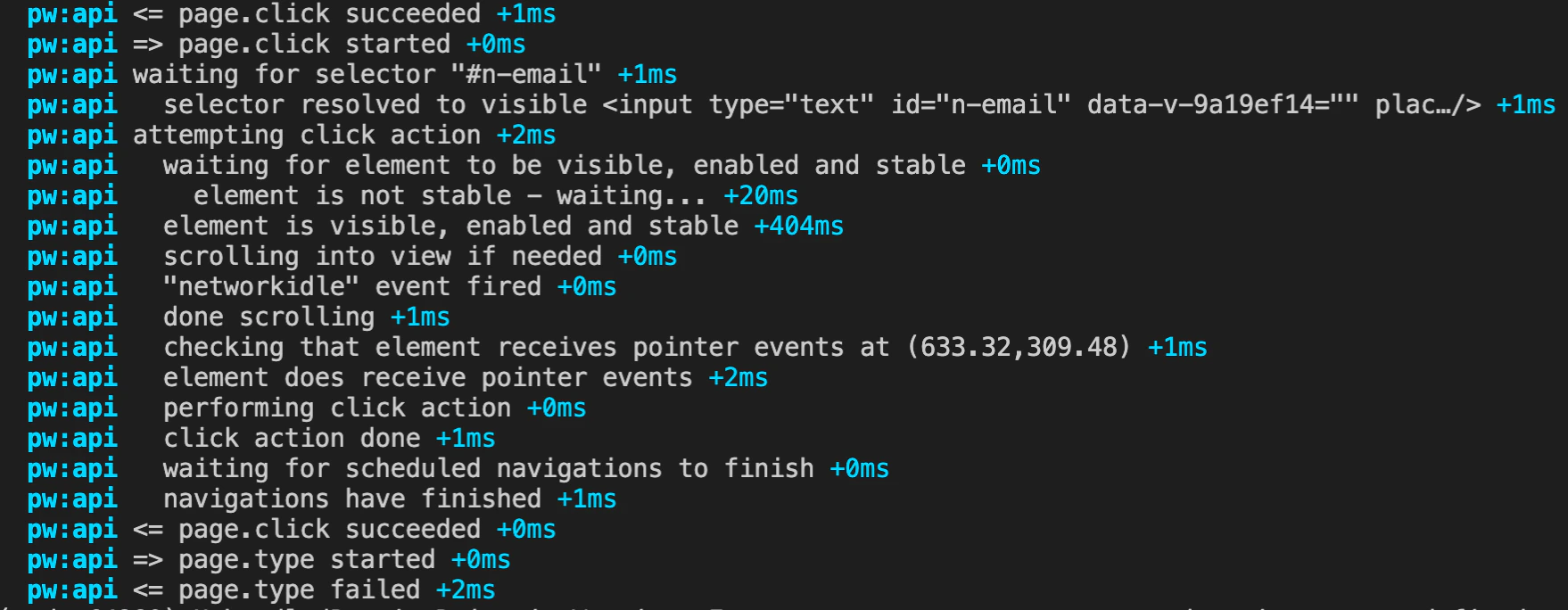 verbose playwright logs