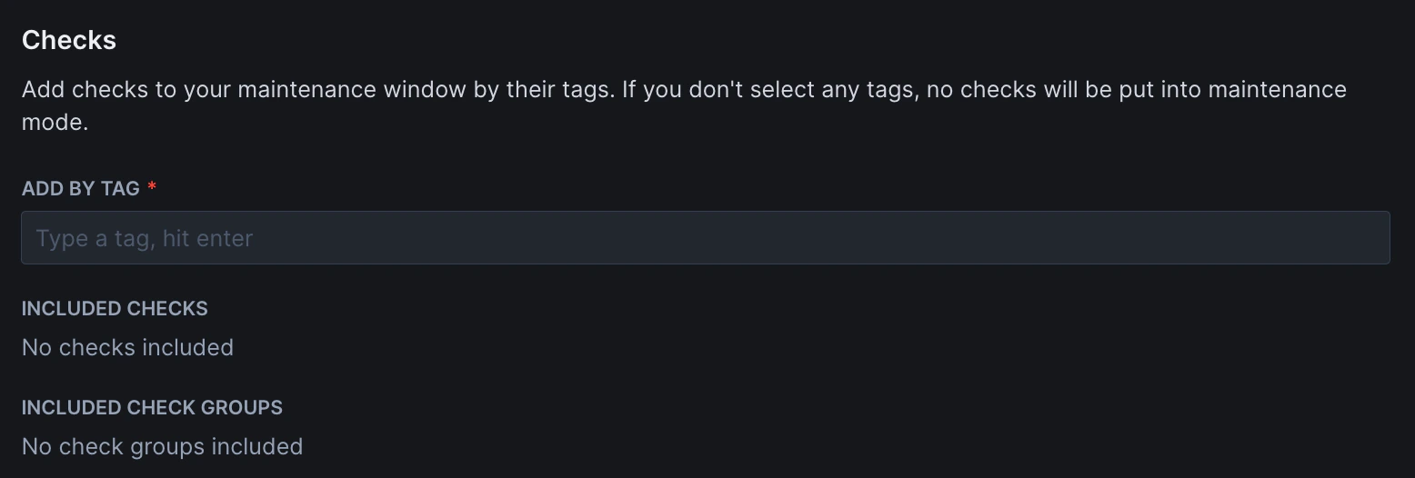 Maintenance window checks