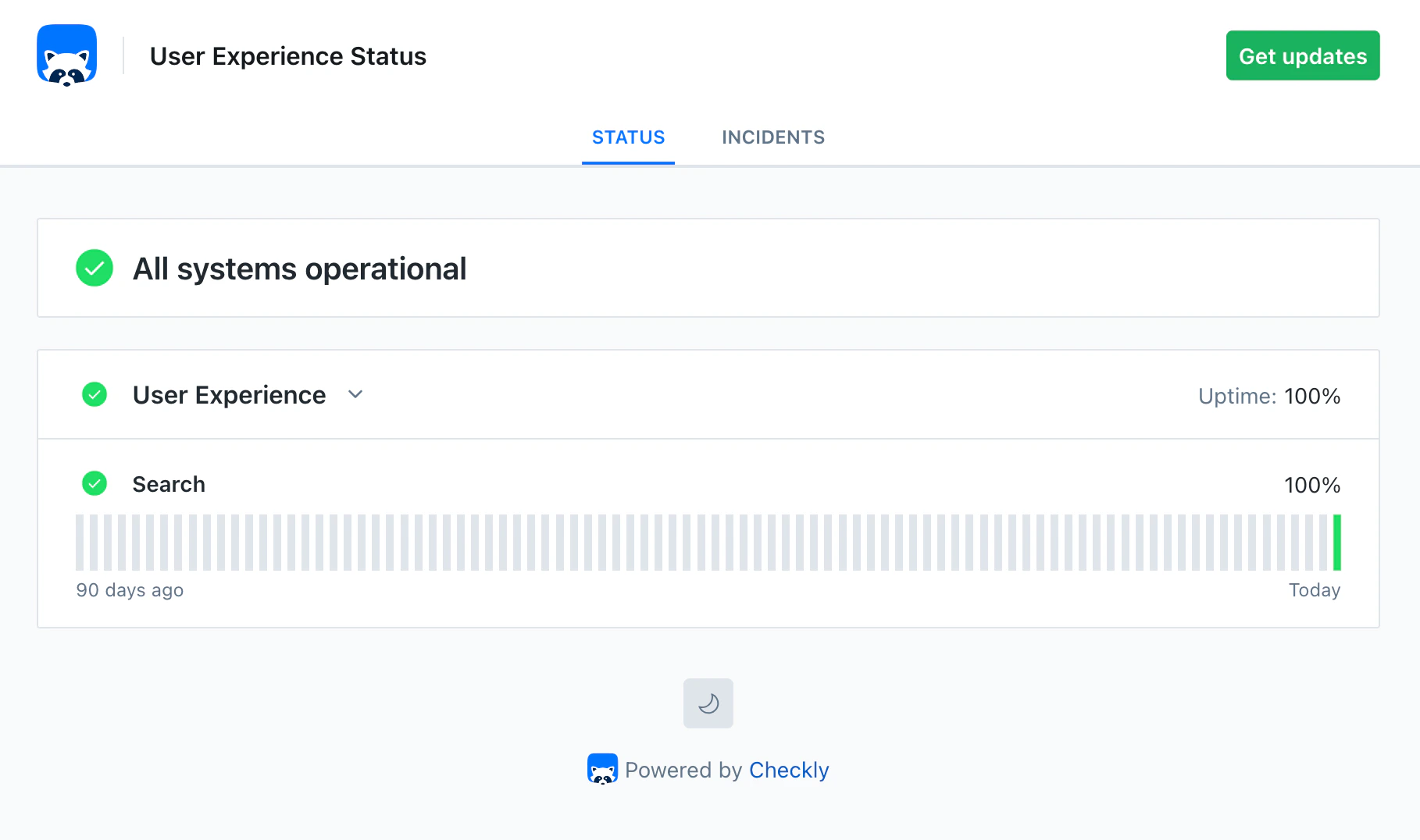 Created Checkly Status Page