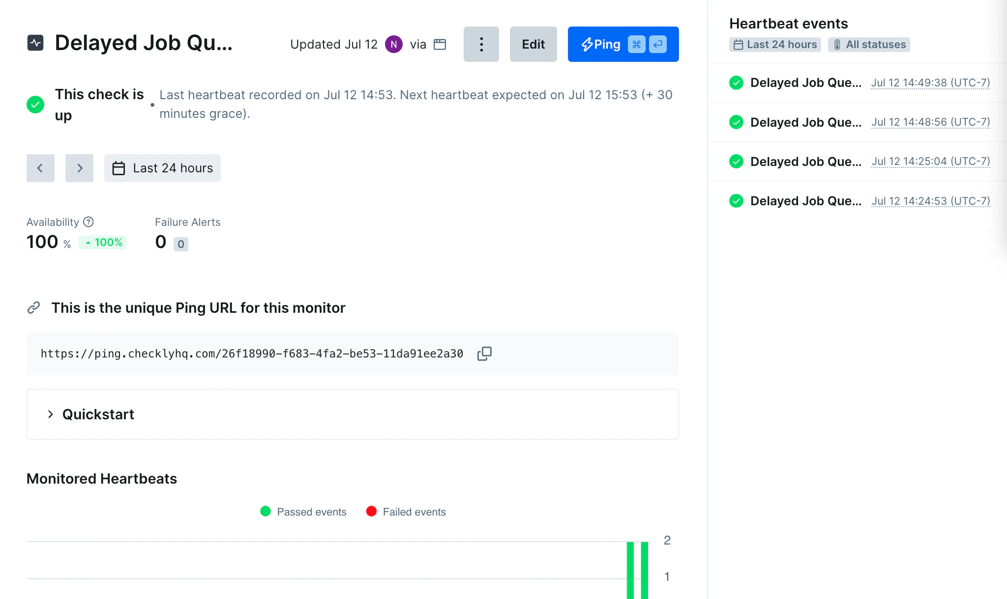 A Heartbeat check dashboard