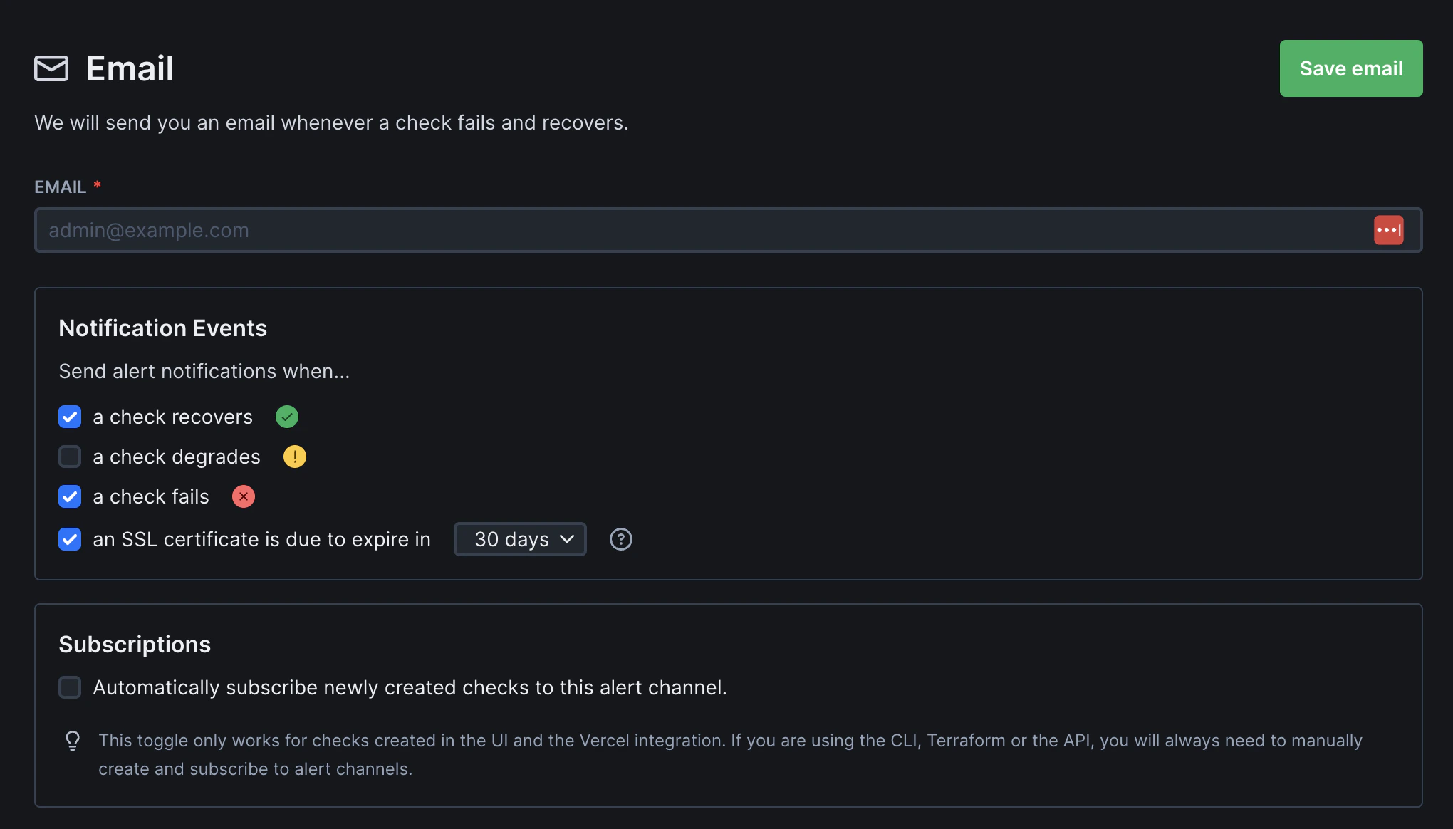 Dark mode interface