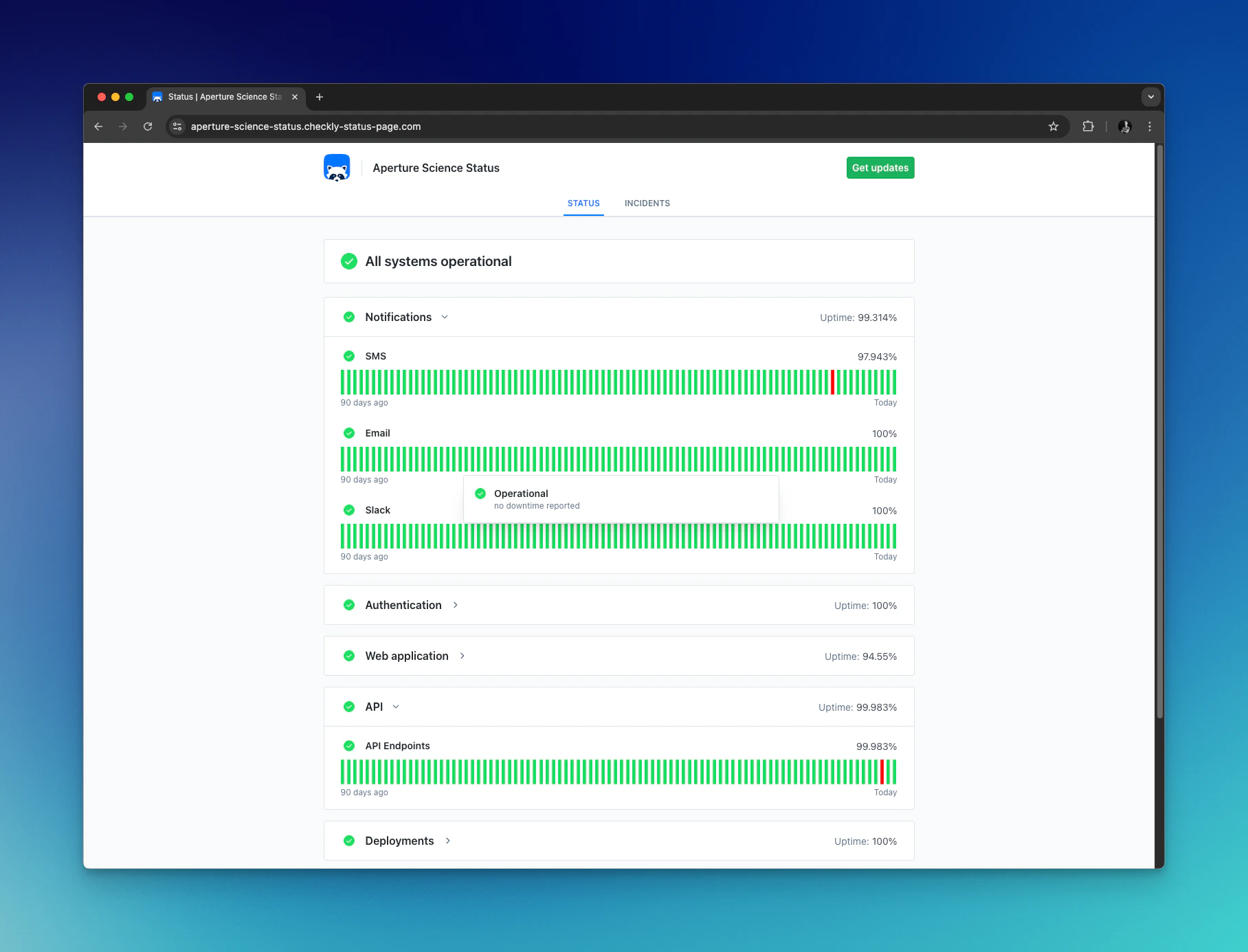 Status page example