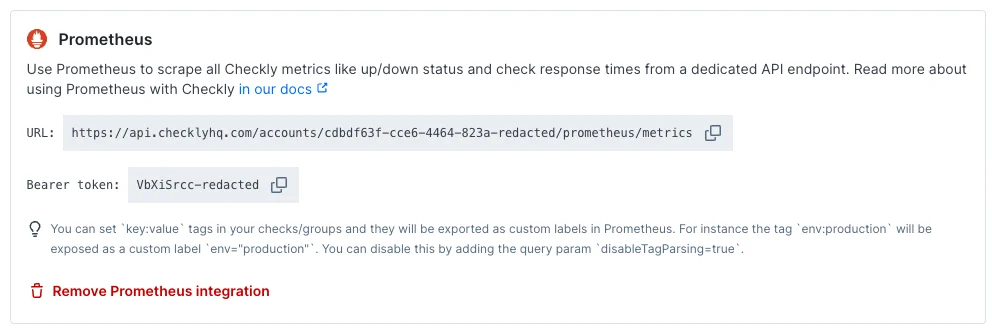 Prometheus integration step 2