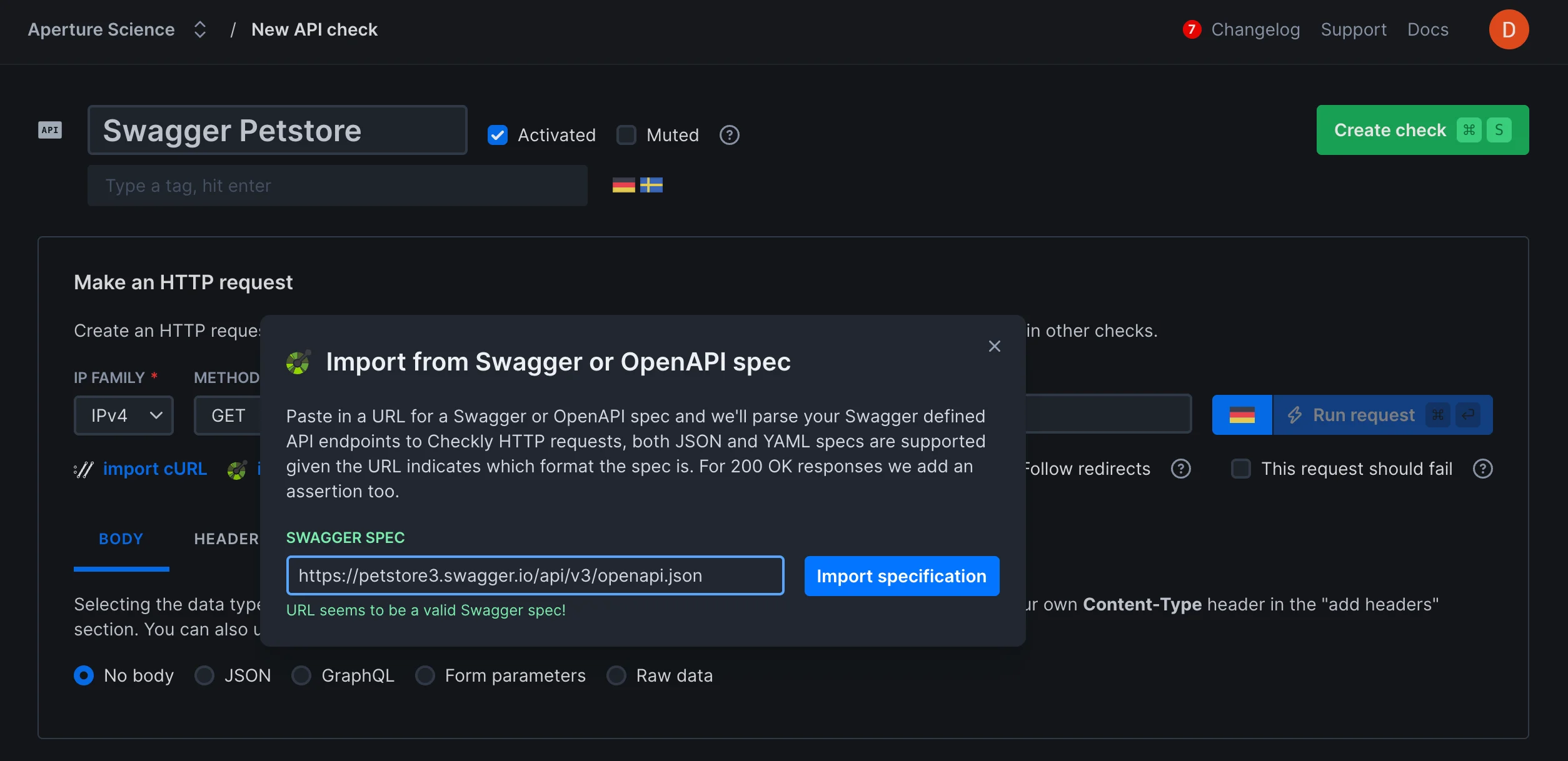 Dark mode interface