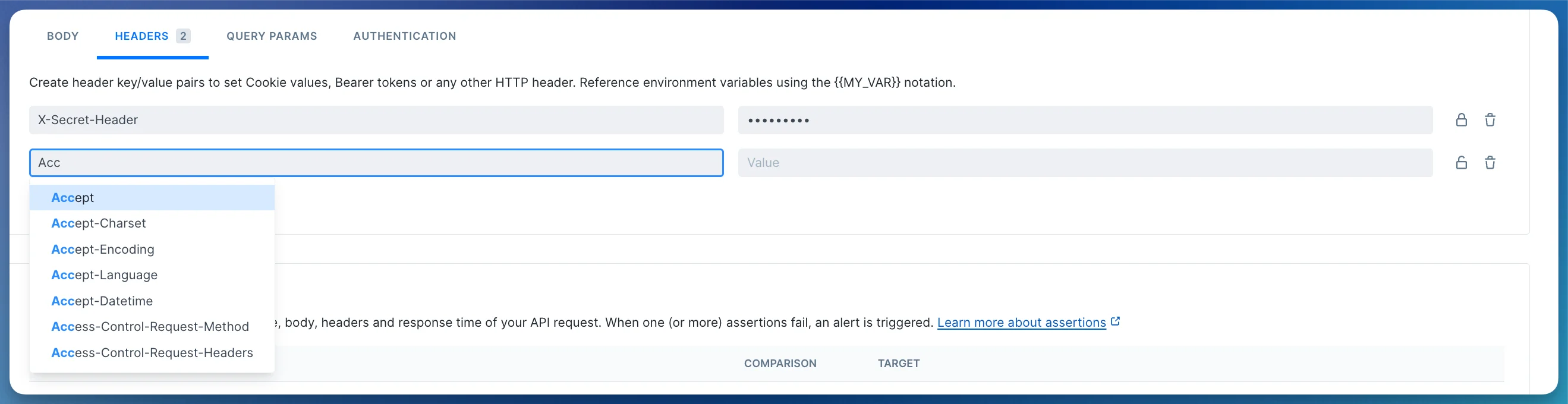 api monitoring HTTP headers