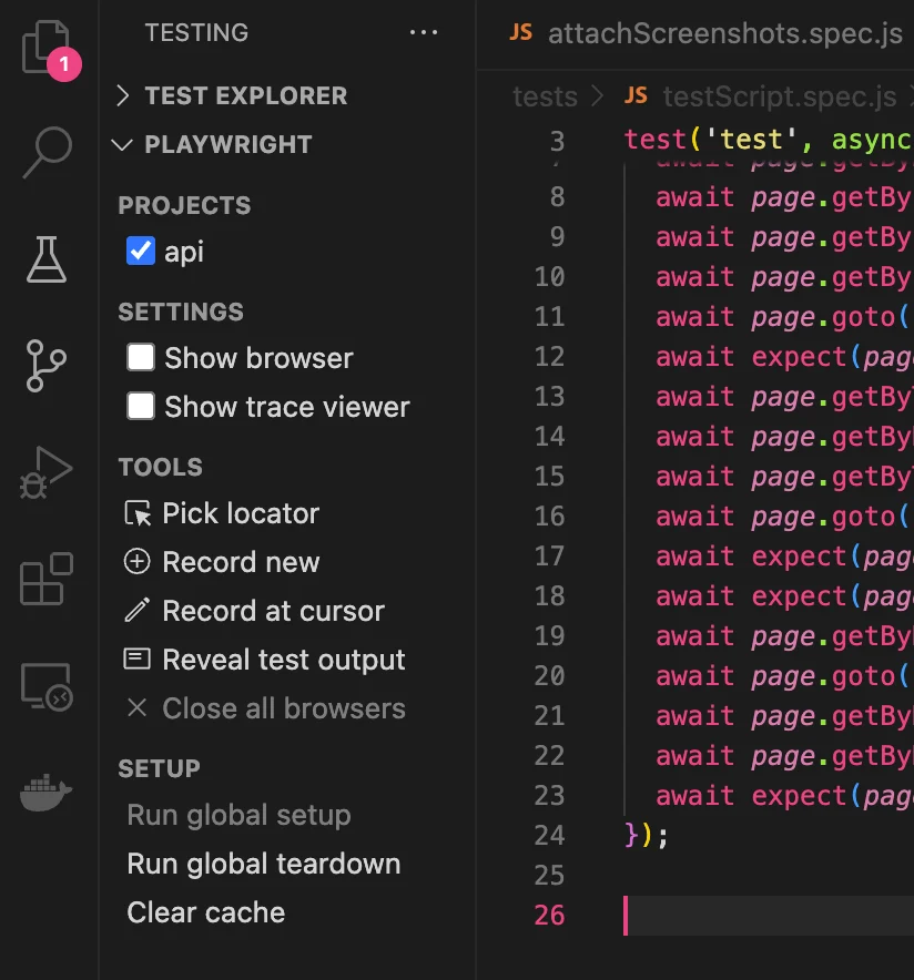 the VS code extensions tab
