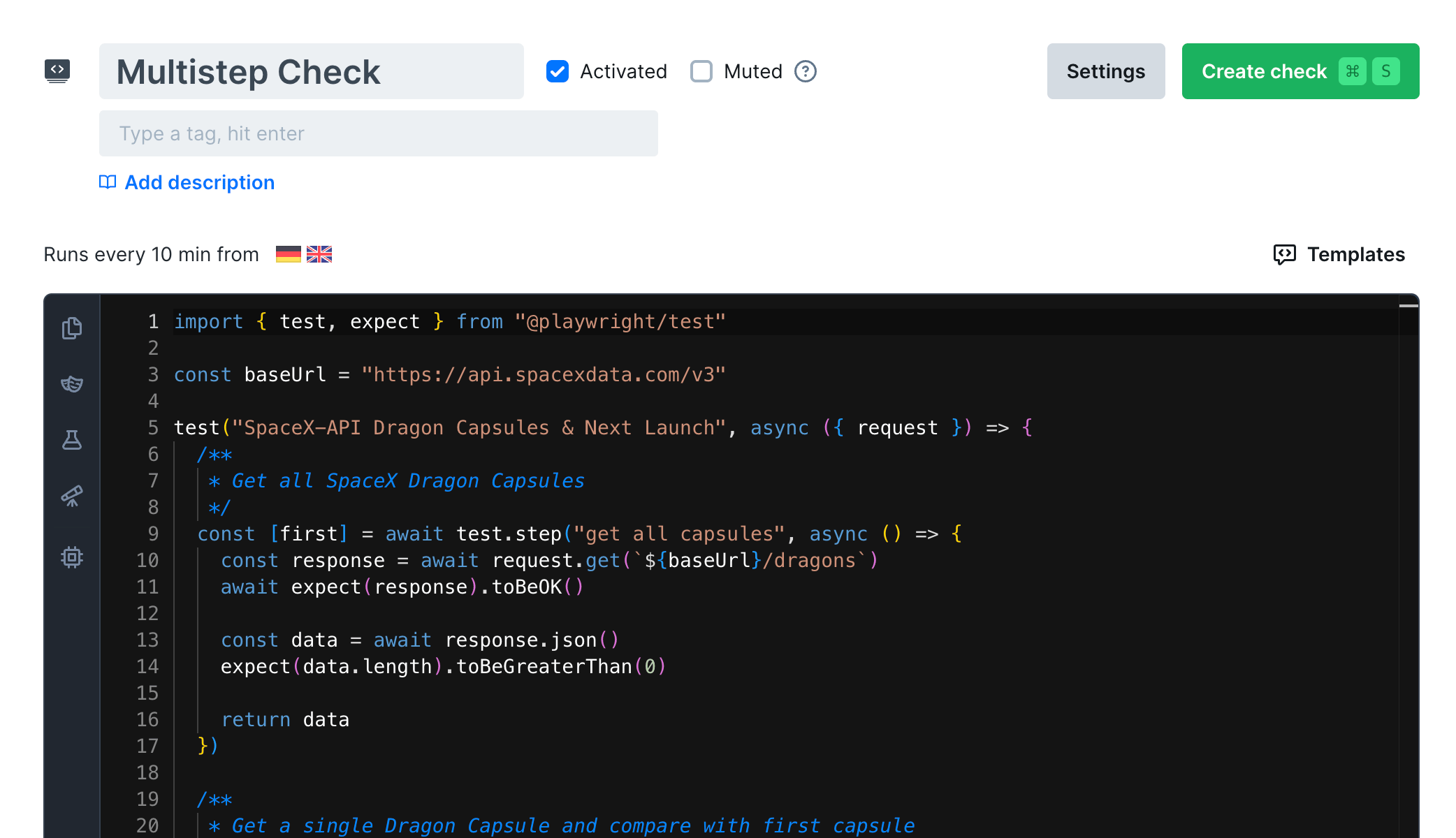 Multistep check overview