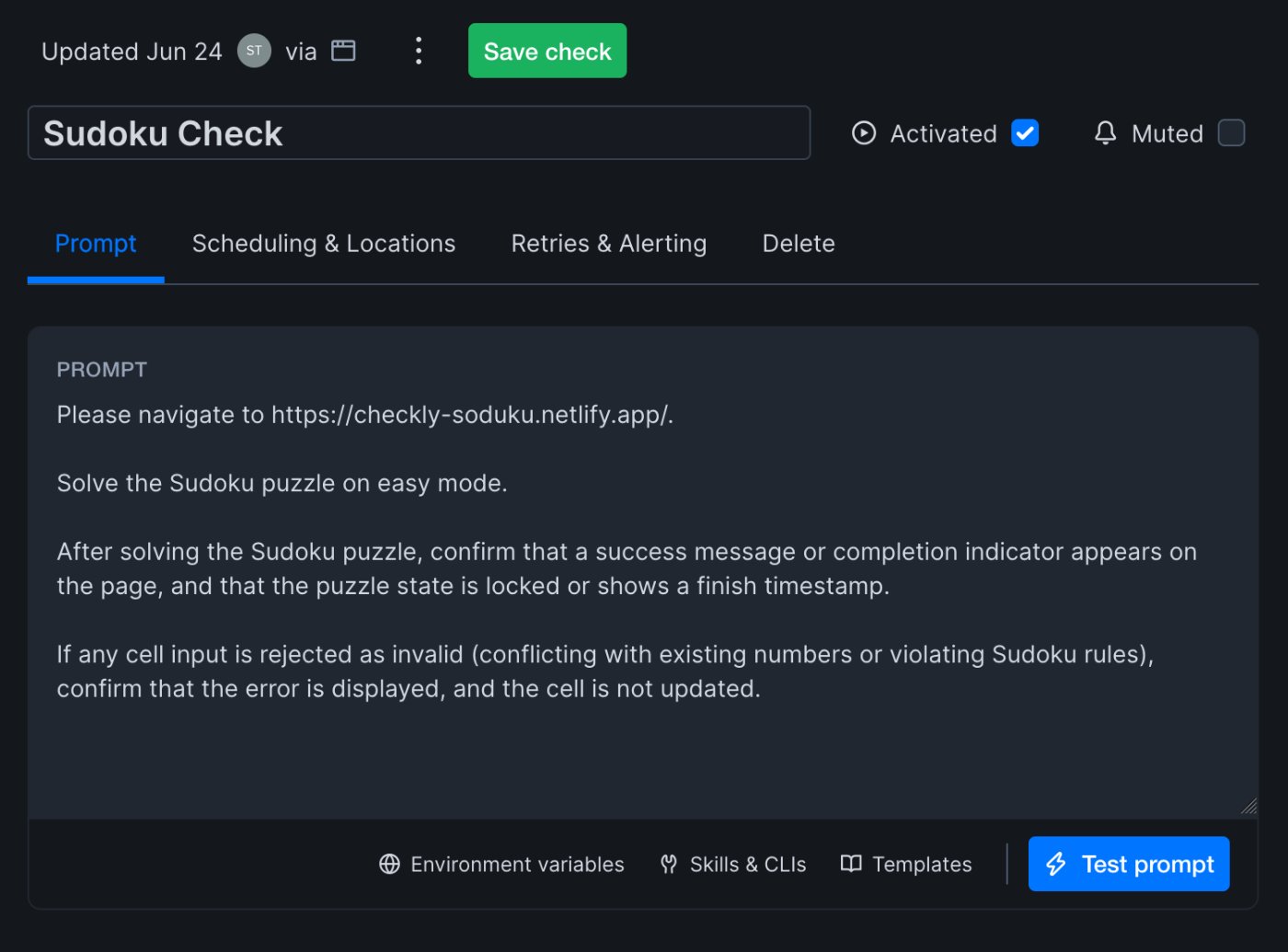 Agentic check overview
