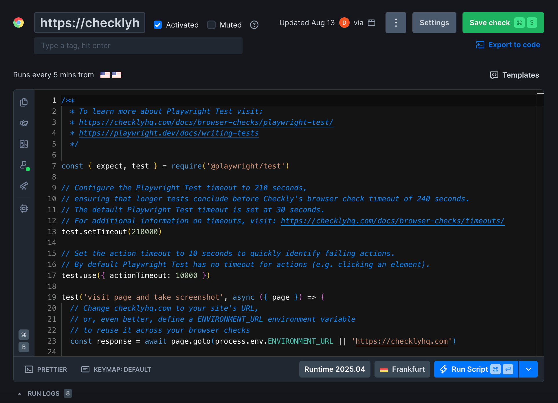 Dark mode interface