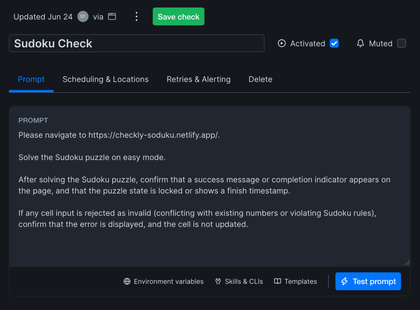 Agentic check overview