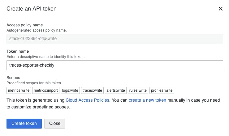 Generate an OTLP token
