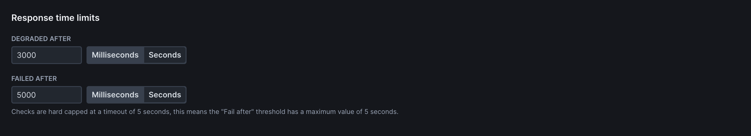 TCP monitor assertions interface showing response validation options