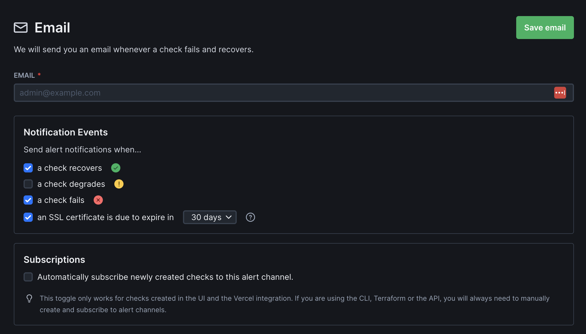 Dark mode interface
