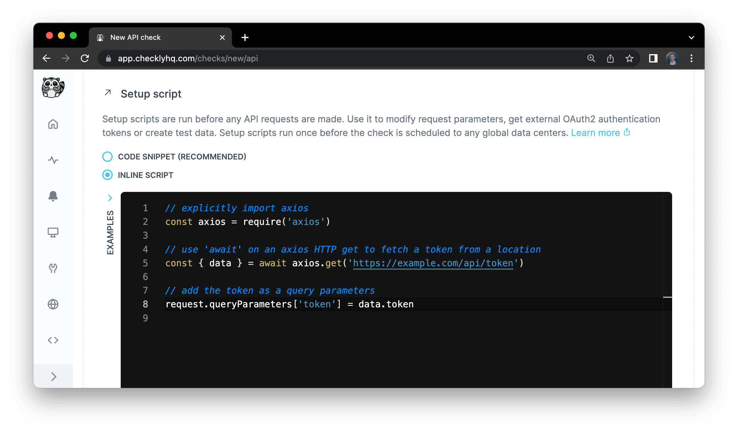 setup and teardown script for http requests