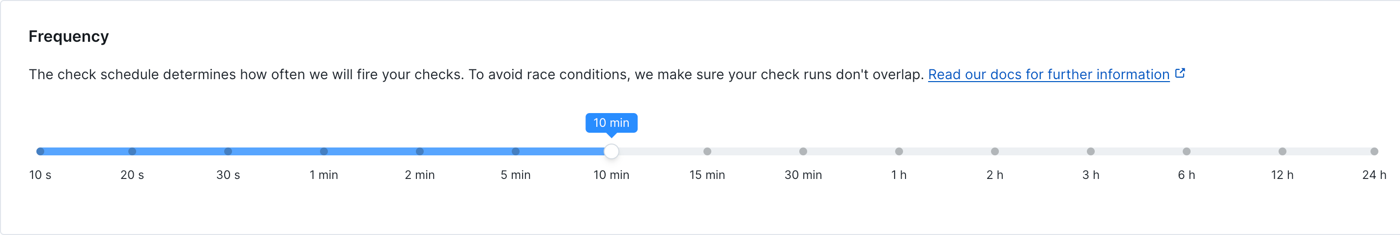 DNS monitor frequency selection interface