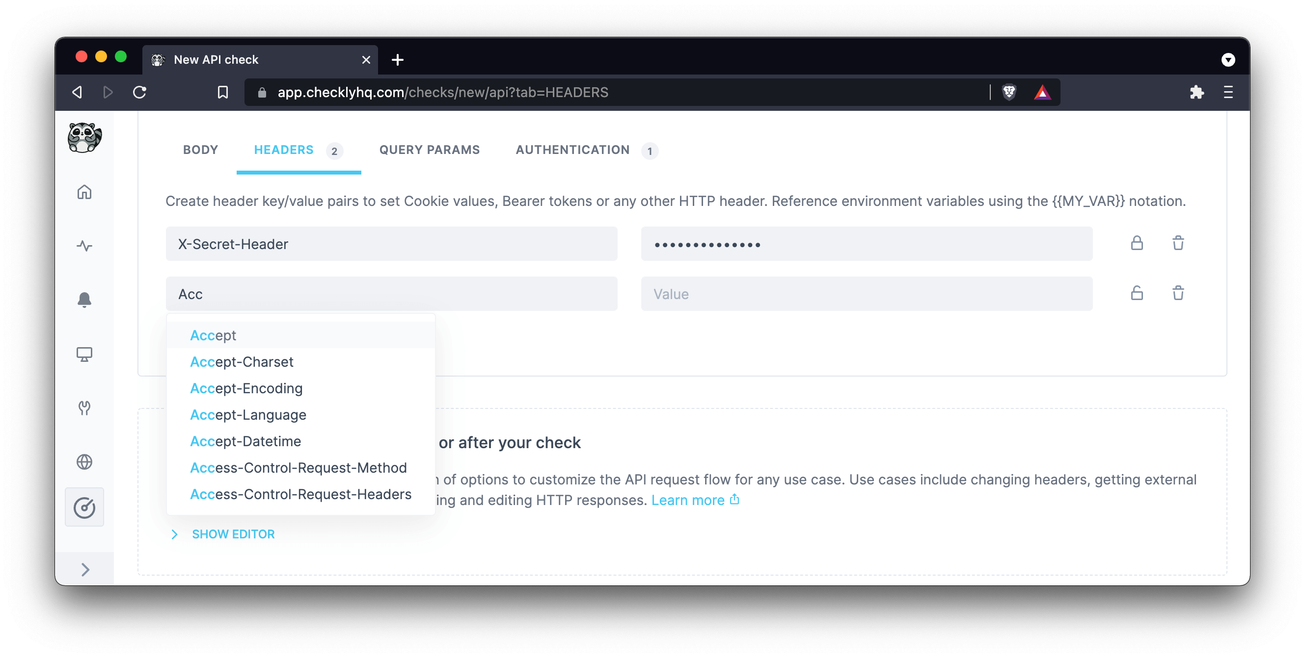 api monitoring HTTP headers