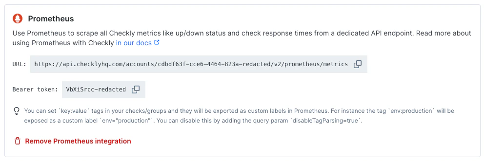 Prometheus integration step 2