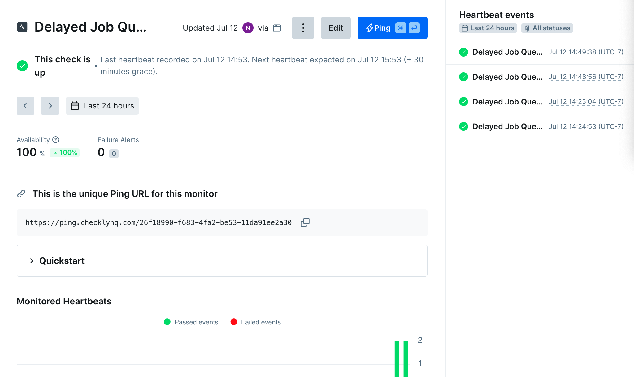 A Heartbeat check dashboard