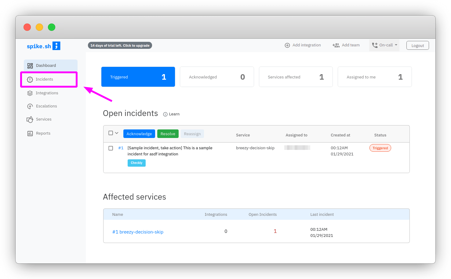 setup checkly spikesh step 1