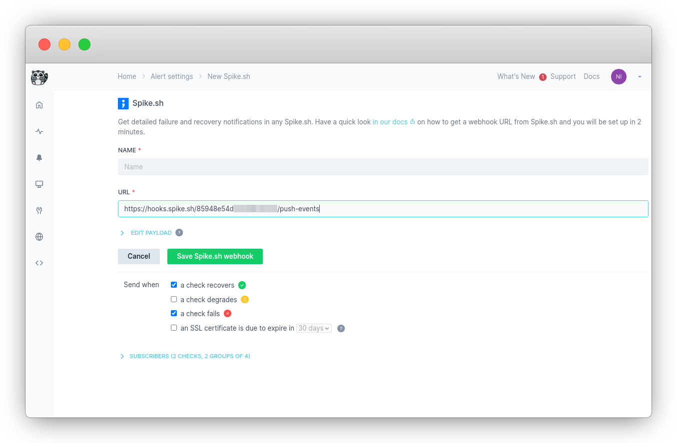 setup checkly spikesh step 6