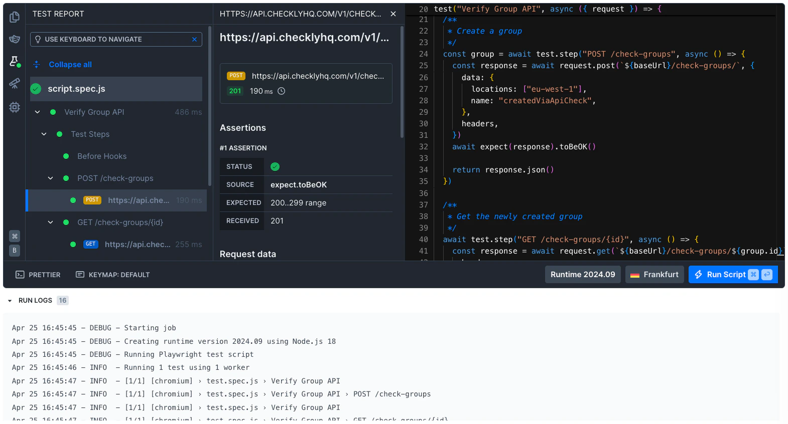 Multistep check editor