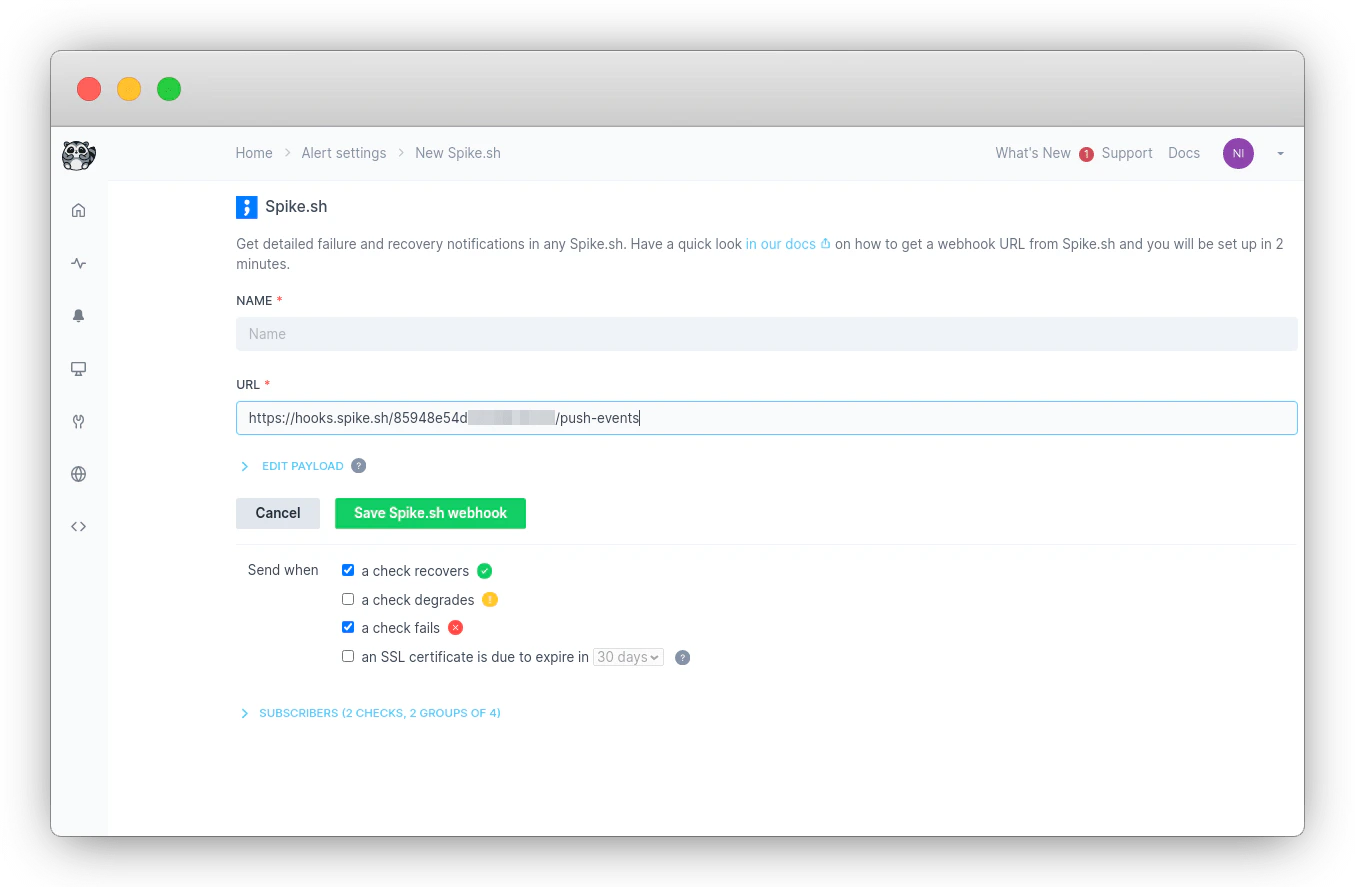 setup checkly spikesh step 6