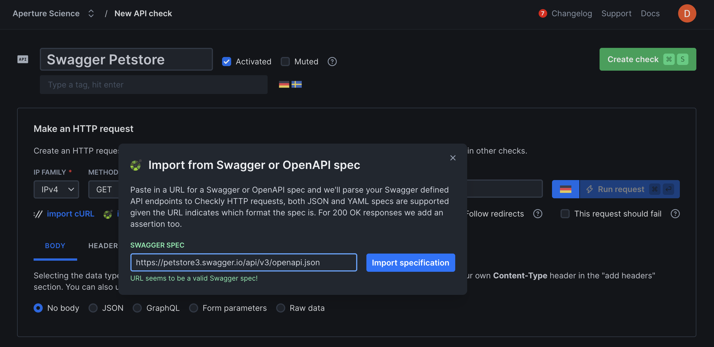 Dark mode interface