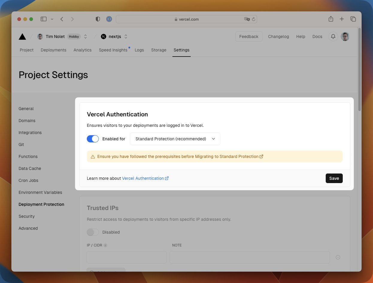vercel deployment protection