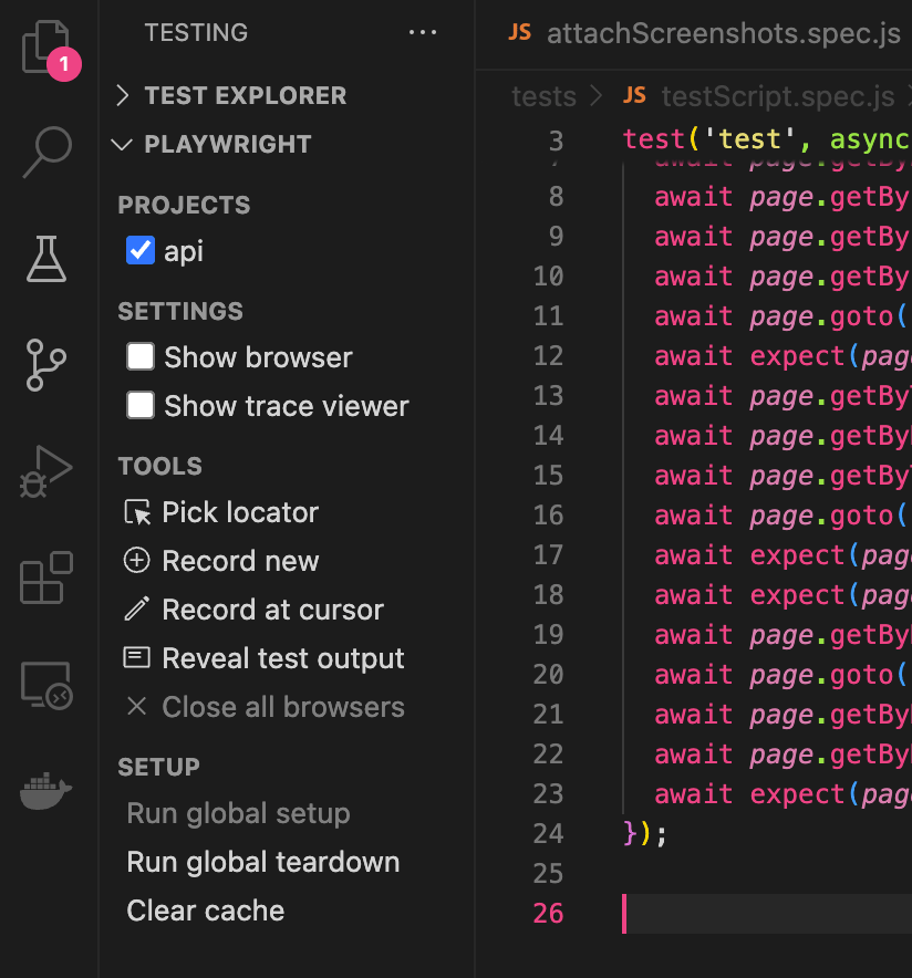 the VS code extensions tab