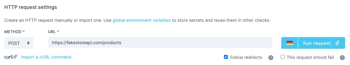 checkly API check http request