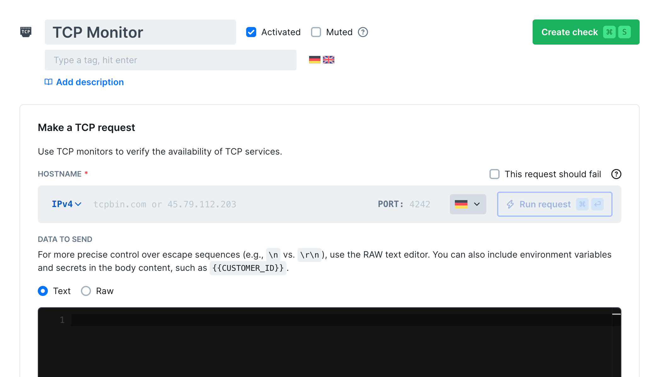 TCP monitor overview