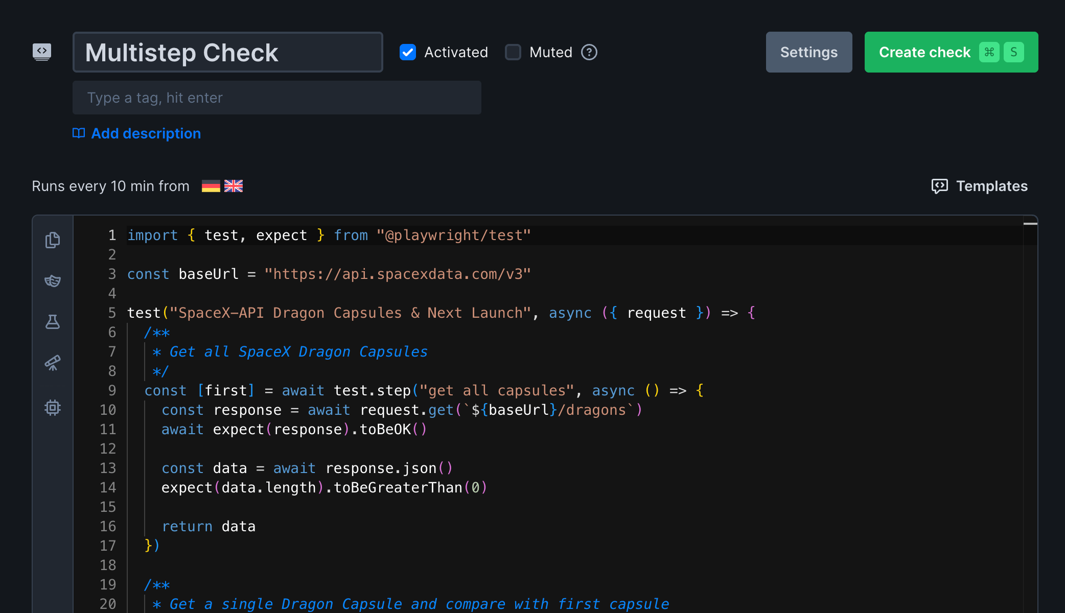 Multistep check overview