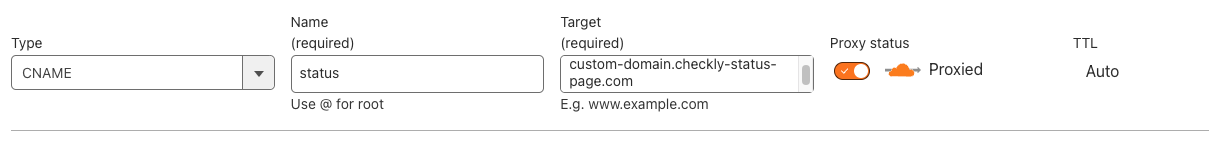 Custom domain CNAME
configuration