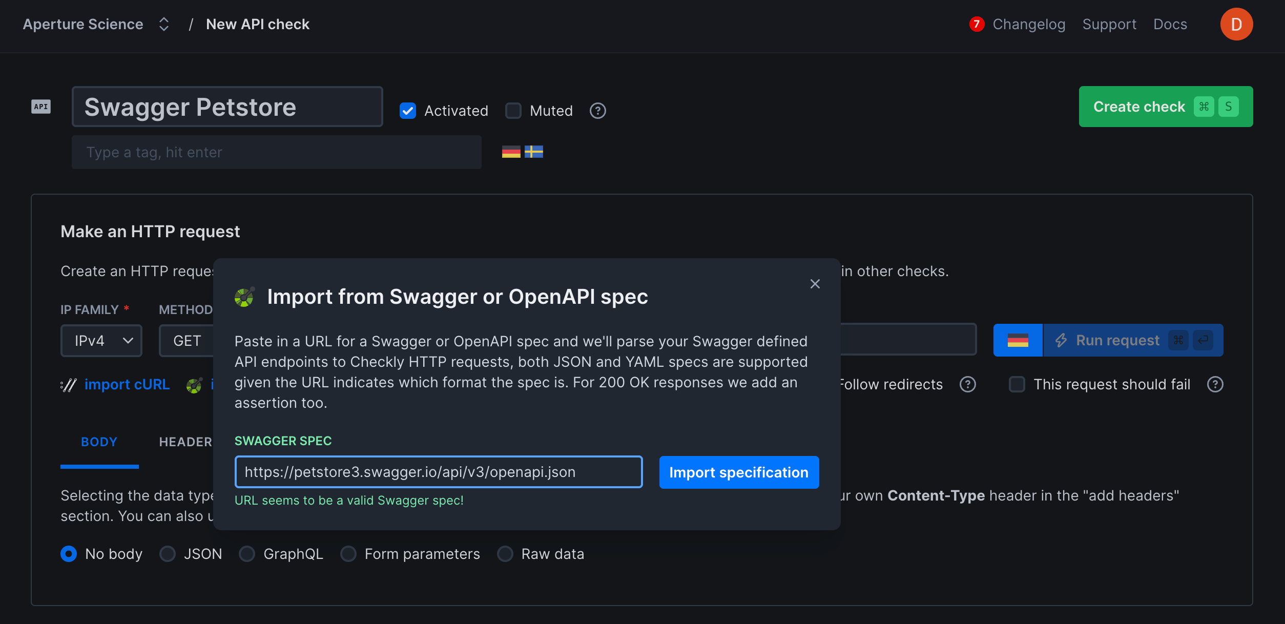 Dark mode interface