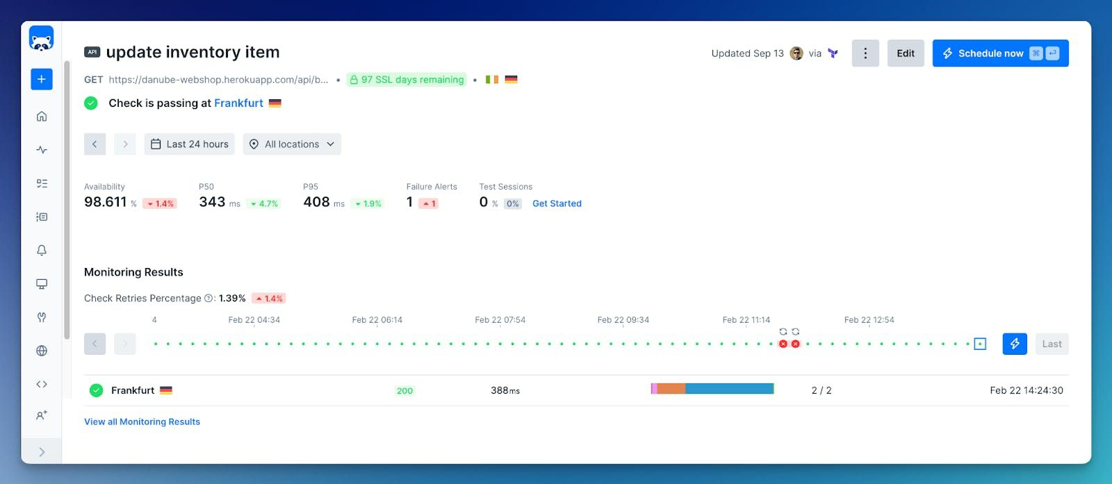 a checkly dashboard