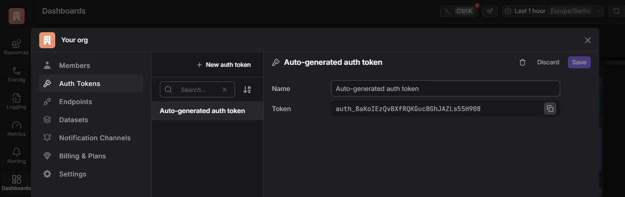 Generate an auth token